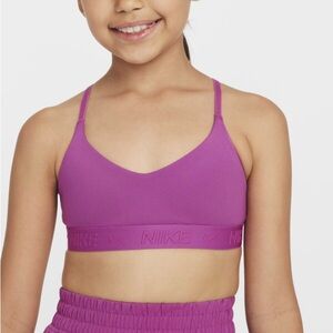 Nike Girls Sports Bra Size Large 14/16 NWT FZ5860-518 Fuchsia